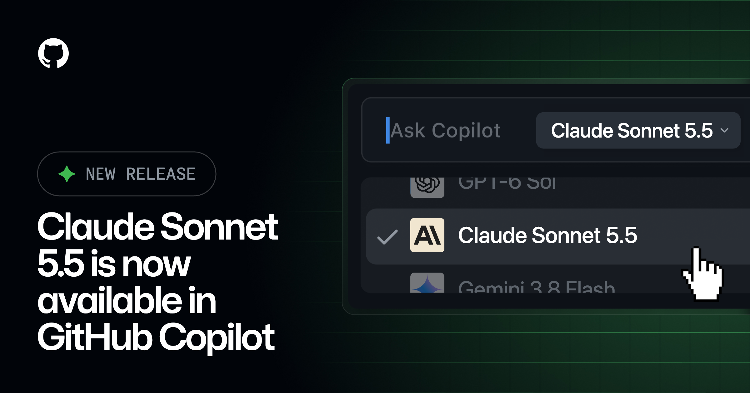 Ilustrasi orisinal PeDeDe tentang Claude Sonnet 5.5 di GitHub Copilot